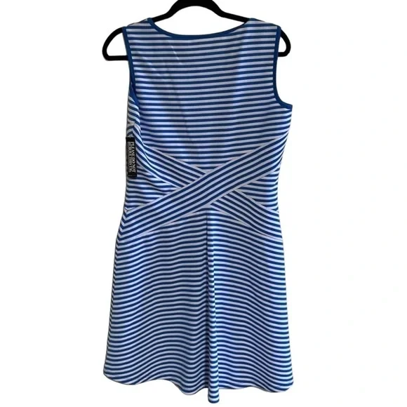 New York & Company Collection Sleeveless Dress White/Blue - Picture 2 of 6